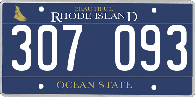 RI license plate 307093