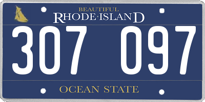 RI license plate 307097