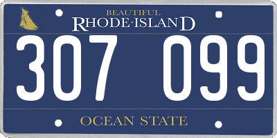 RI license plate 307099
