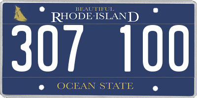 RI license plate 307100