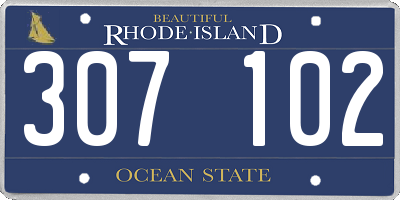 RI license plate 307102