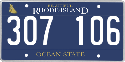 RI license plate 307106