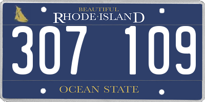 RI license plate 307109