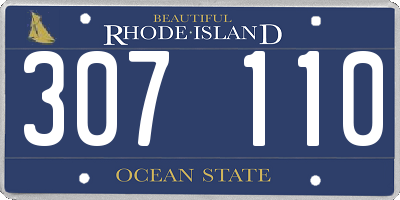 RI license plate 307110