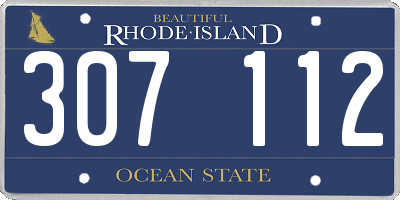 RI license plate 307112
