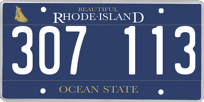 RI license plate 307113