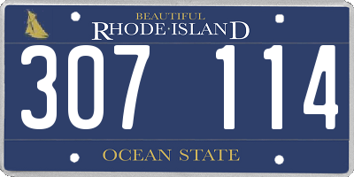 RI license plate 307114