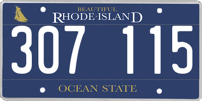 RI license plate 307115
