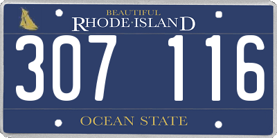 RI license plate 307116