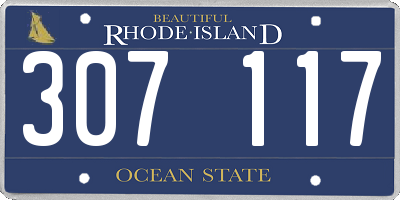 RI license plate 307117