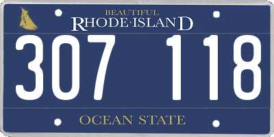 RI license plate 307118