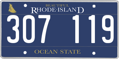 RI license plate 307119