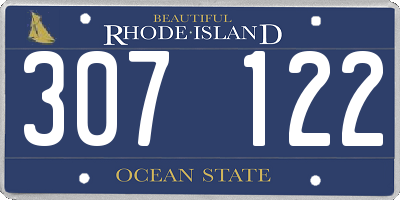 RI license plate 307122