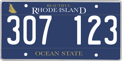 RI license plate 307123