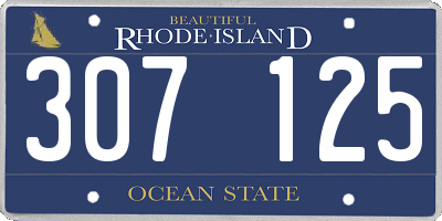 RI license plate 307125