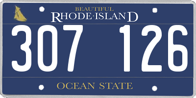 RI license plate 307126