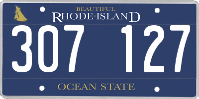 RI license plate 307127