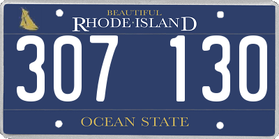 RI license plate 307130