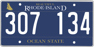 RI license plate 307134
