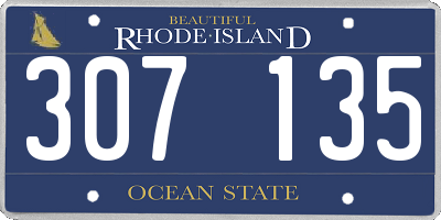 RI license plate 307135