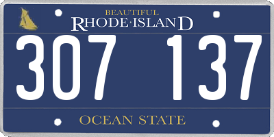 RI license plate 307137