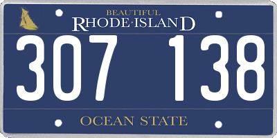 RI license plate 307138