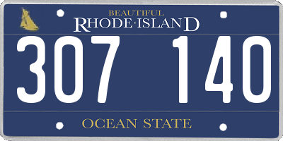 RI license plate 307140