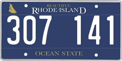 RI license plate 307141