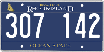 RI license plate 307142
