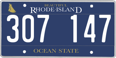 RI license plate 307147