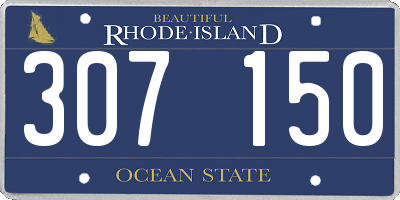 RI license plate 307150