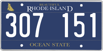 RI license plate 307151