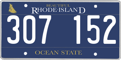 RI license plate 307152