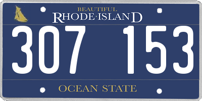 RI license plate 307153