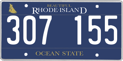 RI license plate 307155