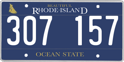 RI license plate 307157