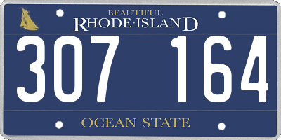 RI license plate 307164