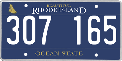 RI license plate 307165