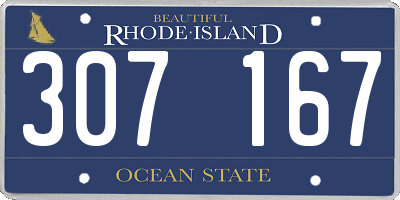 RI license plate 307167