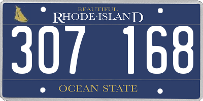 RI license plate 307168