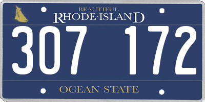 RI license plate 307172
