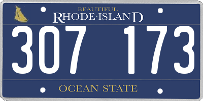 RI license plate 307173