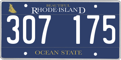 RI license plate 307175