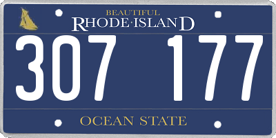 RI license plate 307177