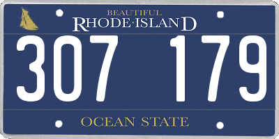 RI license plate 307179
