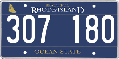 RI license plate 307180