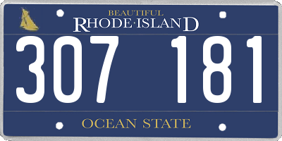 RI license plate 307181