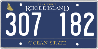 RI license plate 307182