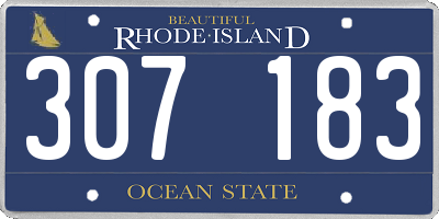 RI license plate 307183