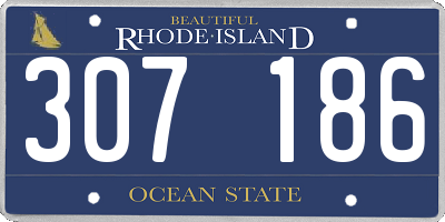 RI license plate 307186